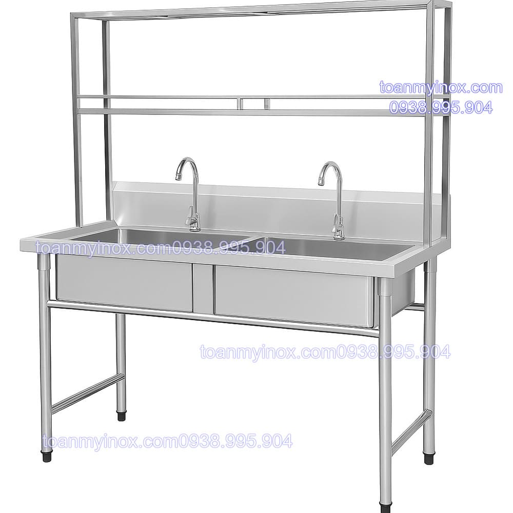 chậu rửa inox có kệ (3)